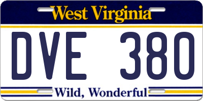 WV license plate DVE380