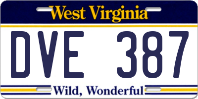 WV license plate DVE387