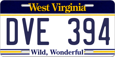 WV license plate DVE394
