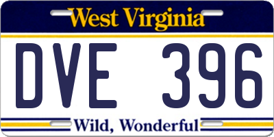 WV license plate DVE396