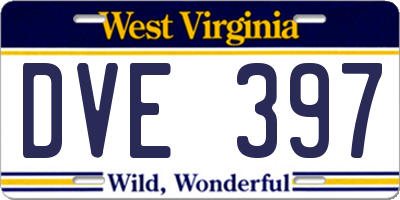 WV license plate DVE397