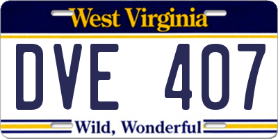 WV license plate DVE407