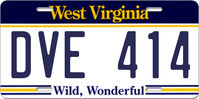 WV license plate DVE414