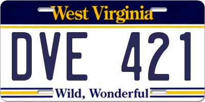 WV license plate DVE421