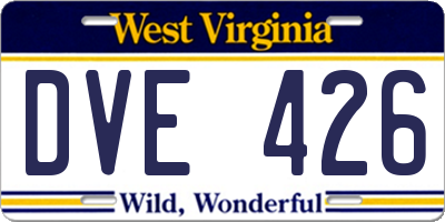 WV license plate DVE426
