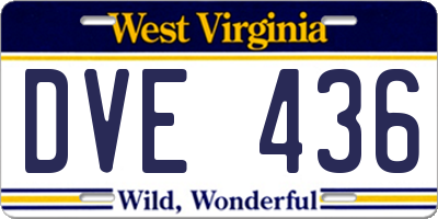 WV license plate DVE436
