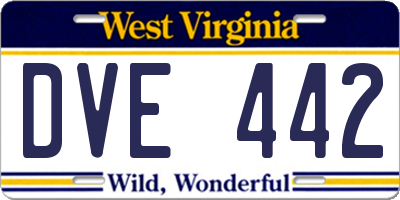 WV license plate DVE442