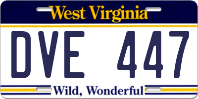 WV license plate DVE447