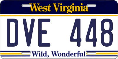 WV license plate DVE448