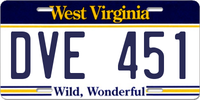 WV license plate DVE451
