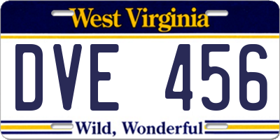 WV license plate DVE456