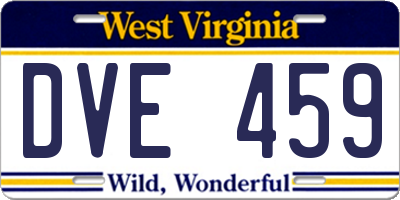 WV license plate DVE459