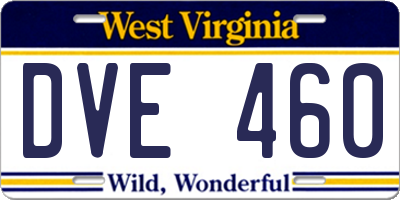 WV license plate DVE460