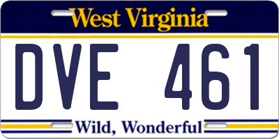 WV license plate DVE461