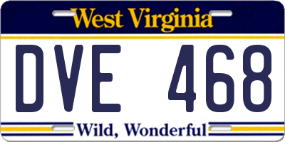 WV license plate DVE468