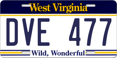WV license plate DVE477