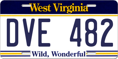 WV license plate DVE482