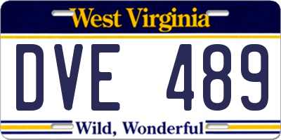 WV license plate DVE489