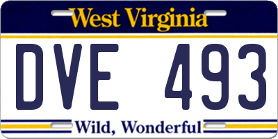 WV license plate DVE493