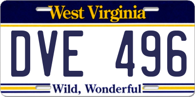WV license plate DVE496