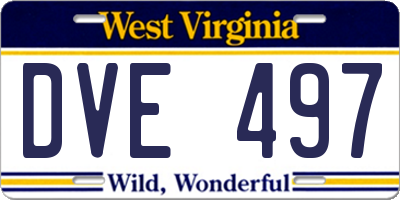 WV license plate DVE497
