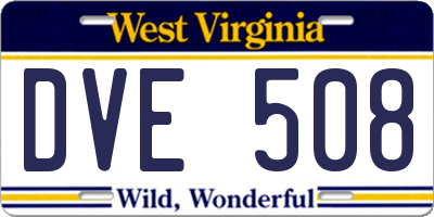 WV license plate DVE508