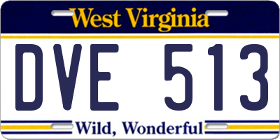 WV license plate DVE513