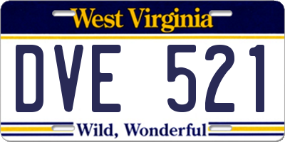 WV license plate DVE521
