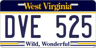 WV license plate DVE525