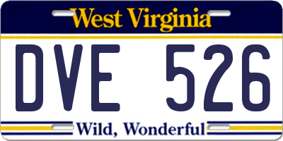 WV license plate DVE526