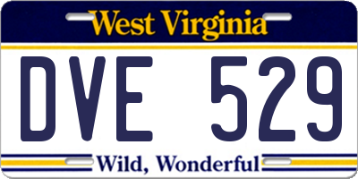 WV license plate DVE529