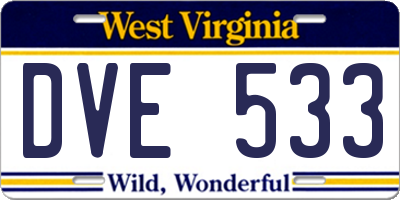 WV license plate DVE533