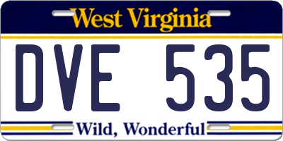 WV license plate DVE535