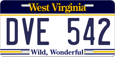 WV license plate DVE542