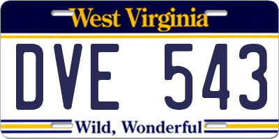 WV license plate DVE543