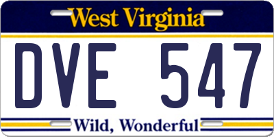 WV license plate DVE547