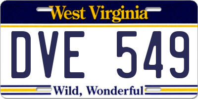 WV license plate DVE549