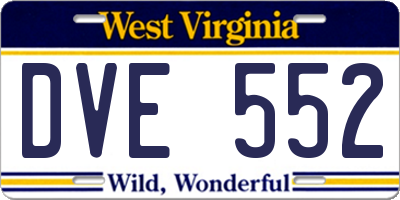 WV license plate DVE552
