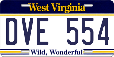 WV license plate DVE554