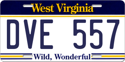 WV license plate DVE557