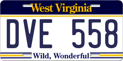 WV license plate DVE558