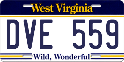 WV license plate DVE559