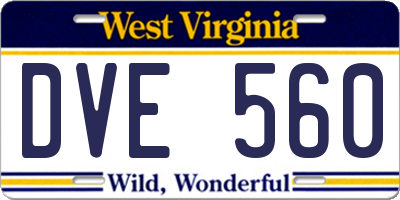WV license plate DVE560