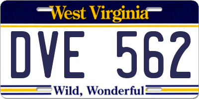 WV license plate DVE562