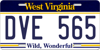 WV license plate DVE565