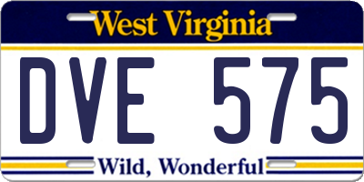 WV license plate DVE575