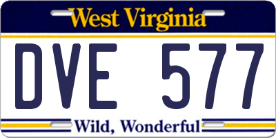 WV license plate DVE577