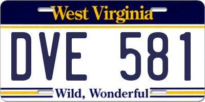 WV license plate DVE581