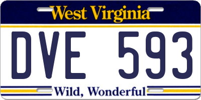 WV license plate DVE593
