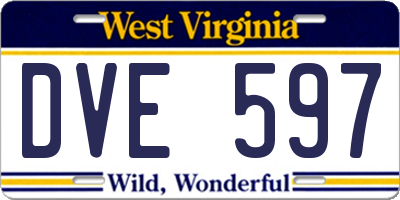 WV license plate DVE597